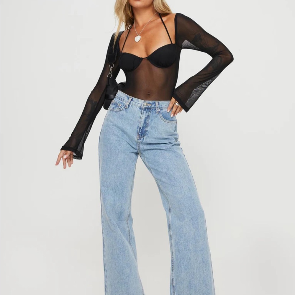 Princess Polly Black Sheer Bodysuit